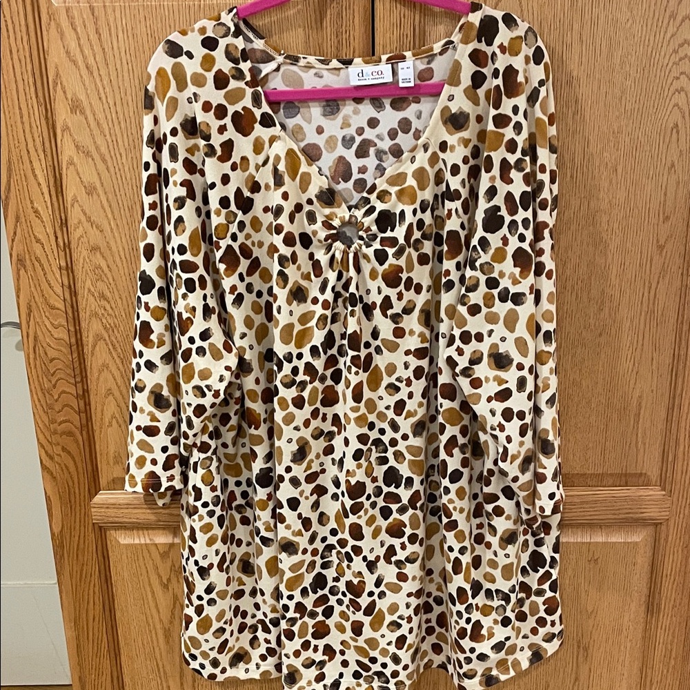 Denim & Co 3/4 sleeve tunic sweater with keyhole, size 4X